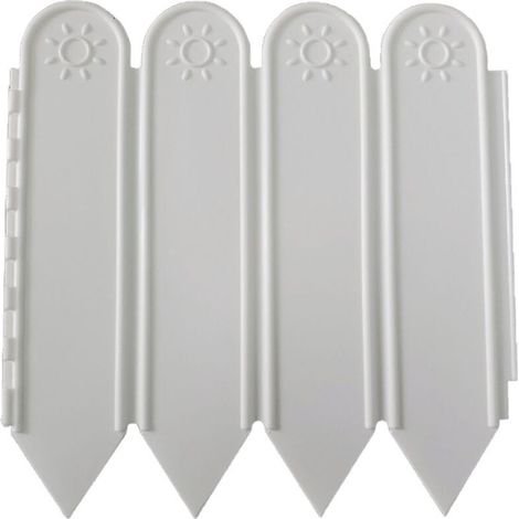 Aiperq – Bordure de jardin pavée 2m – Résistante aux intempéries – Hauteur 15cm – Pour délimitation de parterres et chemins – Couleur blanche (1/4)