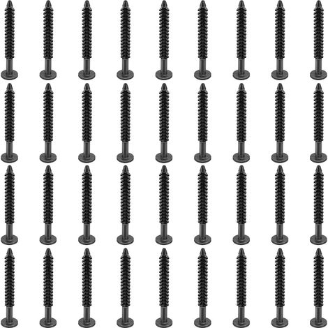Lot de 36 fixations de volets en vinyle de 7,6 cm pour l'installation de volets décoratifs extérieurs en vinyle, piquets d'ancrage durables (1/5)