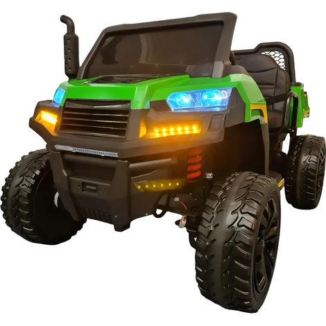 Jeep Elettrica 4x4 per Bambini 2 Posti Telecomando e Sedile in Pelle (1/4)
