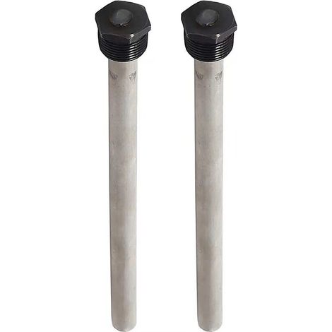 Paquet de 2 tiges d'anode RV pour chauffe-eau, filetage NPT 3/4 ", sûr à utiliser, antirouille, matériau magnésium, argent