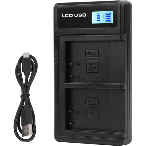NP-BN1 Tragbares Kamera-Akkuladegerät, Dual-USB-Ladegerät mit LCD-Bildschirm