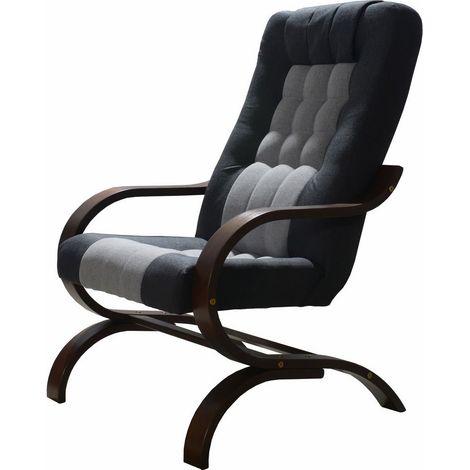Fauteuil aux pieds en bois cintré Sahalé (1/3)