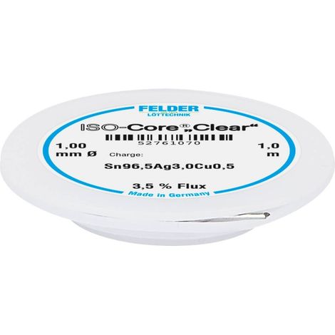 Felder ISO-Core Clear SAC305 Étain à souder bobine Sn96,5Ag3Cu0,5 1 mm (1/2)