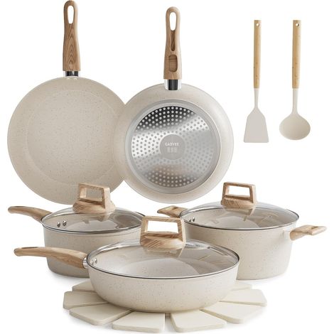 Lot de 14 poêles et casseroles antiadhésives en céramique (1/4)
