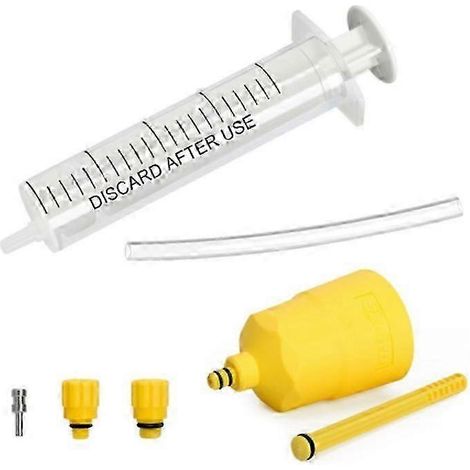 Kit de purge d'huile minérale pour freins à disque hydrauliques de vélo TroveMart pour VTT et vélo de route : outils, adaptateurs de purge et outil de remplissage. (1/2)