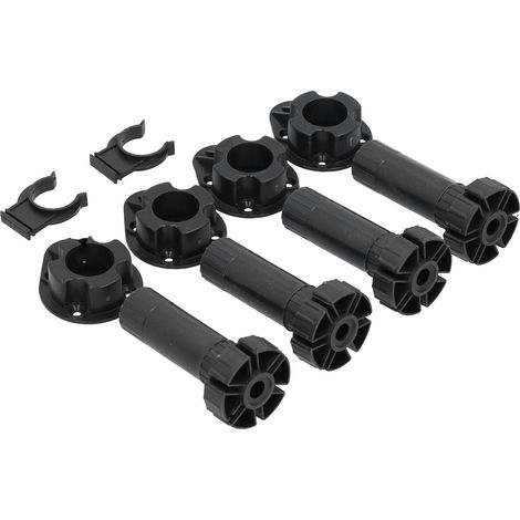 Set mit 4 verstellbaren ABS-Schrankfüßen, verstellbare Stützen für Küchenmöbel und Schränke, schwarz (1/5)