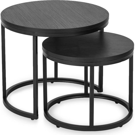 Manu Couchtisch-Set 43 cm/53 cm Schwarz Modern Loft (1/5)