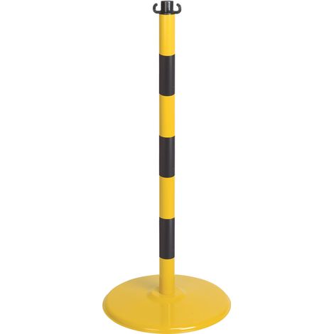 Poteau acier Jaune/Noir sur socle Jaune - 2230131