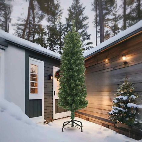 Albero di Natale Albero natalizio Albero festivo Sottile con Base 270 cm in PVC (1/5)