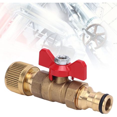 Vanne à bille rotative à quart de tour, entrée filetée interne NPT 3/8 pouce x sortie filetée externe NPT 3/8 pouce, connecteur de tuyau de lavage de voiture, vanne en laiton, interrupteur d'extension (1/5)