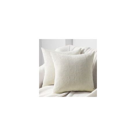 Lot de 2 Housses de Coussin décoratives Douces en Velours côtelé pour Salon, Chambre à Coucher, avec Fermeture éclair Invisible 40 x 40 cm, Couleur crème