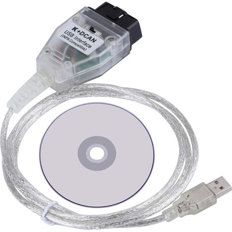 Câble Interface OBDII K+DCAN - Commutateur USB FT232RQ - Diagnostic BMW 1995-2008 (1/5)
