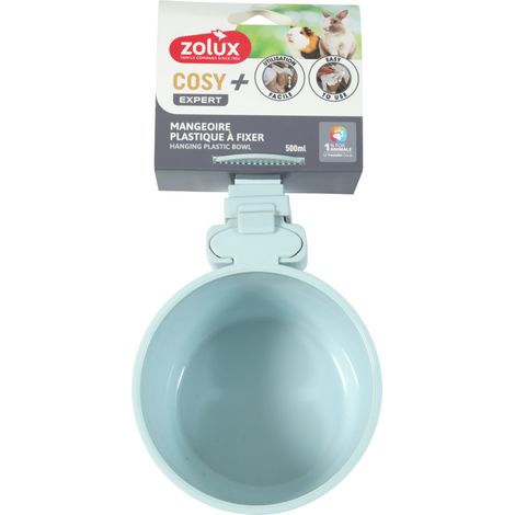 Mangeoire plastique bleu Cosy 500 ml pour petits mammifères - zolux