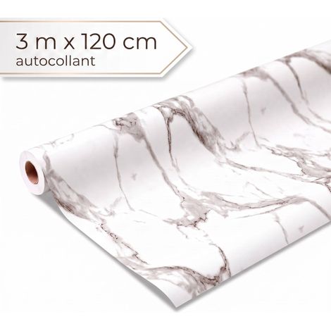 Dalsys revêtement mural autocollant rouleau de 3m x 120cm Blanc PVC (1/5)