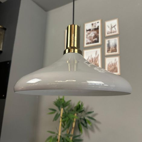 Champion Suspension Luminaire Vintage, Lustre Salon de 35 cm, Lustre Cuisine en Métal, Lampe E27 Vintage pour Chambre, Suspension Luminaire pour Salle à Manger, Couloir, Gris (1/5)