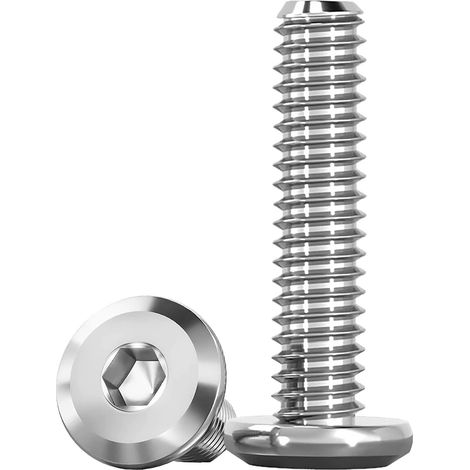 Vis à tête plate Inox A2 (INBUS) - M4 x 25 mm - Lot de 20 pièces - Vis à empreinte hexagonale - Pour Meubles, Métal, Bois, Extérieur (1/5)