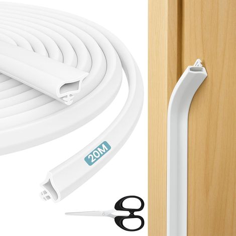 20M Joint Porte Fenêtre Isolant Froid et Phonique Avec Ciseaux Blanche Joint Caoutchouc, Joint de Fenetre pour Isolation Contre L'Humidité et Le Bruit Enêtres, Portes D'Entrée (1/5)
