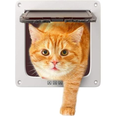 Chatière à fermeture magnétique 4 positions pour chats et chiens de petite taille-S (1/4)