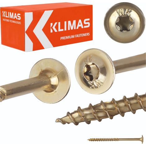 Vis à bois plate - 10x160 mm - Torx - 25 pièces - Résistantes et polyvalentes - Idéales pour le bricolage