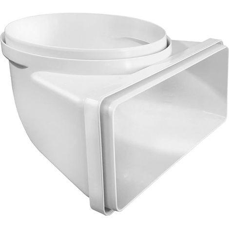 CGV229B Vertical Curve Round Tube Diameter 150 mm to Rectangular 220 x 90 mm ABS White (1/4)