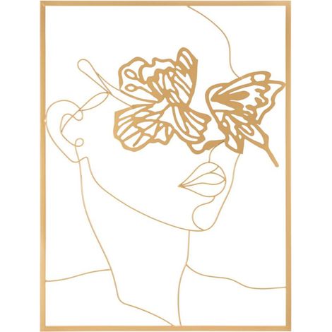Pannello decorativo da parete in ferro oro, 60x1x80 cm – Face (1/5)