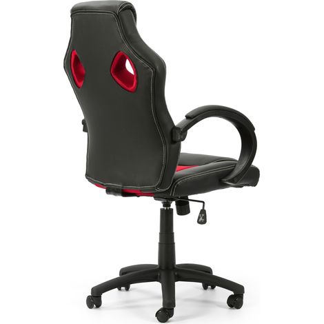 Sillón De Oficina Elevable Y Reclinable DANNA Negro Y Rojo