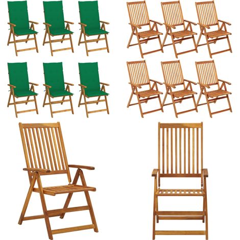 Klappbare Gartenstühle 6 Stk. mit Auflagen Massivholz Akazie - Gartenstühle - Holz Gartenstühle - Outdoor Möbel - Balkonmöbel - Terrassenmöbel - Home & Living (1/5)
