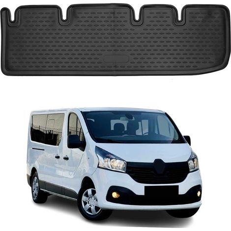 Tapis de Sol pour Renault Trafic III 2014-2023 2ème rangée TPE 3D Noir 1Pcs