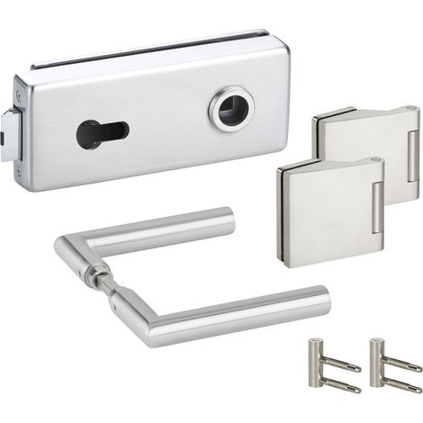 HERMAT Ganzglastürschloss-Set GENOVA 6083/6325/1802/HZ, Edelstahl