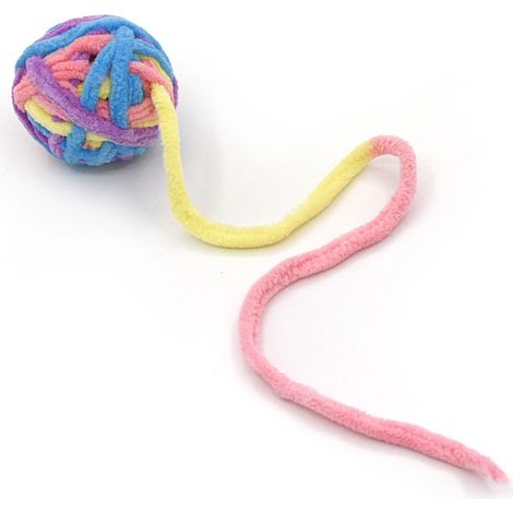 Boule Jouet Pour Chat - Avec Clochette Intégrée - En Laine Naturelle - Pour Jeu Interactif Intérieur - Lot De 3 (1/5)