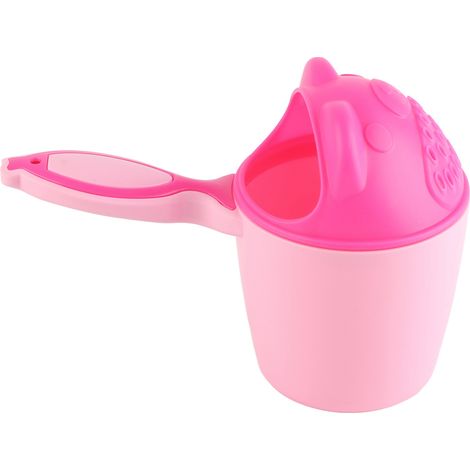 Baby Shampoo Rinse Cup Eye Protection Removable Comfortable Handle Pink Kid Wash Hair Bathing Flusher for Baby Bath (1/5)