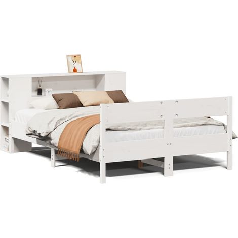 Maison Exclusive - Letto Libreria senza Materasso Bianco 135x190 cm Legno di Pino