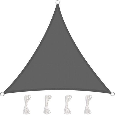 Triangular Shade Sail, Resistant and Breathable for Garden Terrace Camping Party Swimming Pool, Anti UV, with Rope (5x5x5m, Grey) (1/5)