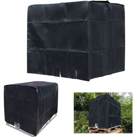 Couvre-Conteneur IBC - Tissu 210D Oxford - Pour Réservoir Eau Pluie 1000 L - Dimensions 120x100x116 cm - 1 Pièce (1/4)