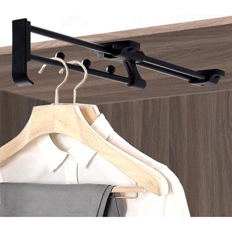 Porte Cintre Coulissant,Tringle Coulissante Penderie,Longueur 250 mm Tringle Coulissante Penderie,Tringle Penderie Escamotable (1/5)