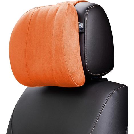 Repose-tête voiture en mousse à mémoire de forme, coussin ergonomique pour tête et nuque, orange (1/5)