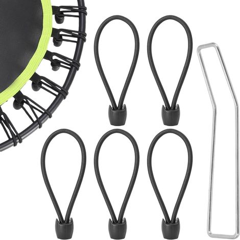 Trampolin-Netzschnur mit Ball Anti-Rutsch-Ersatzseil 5-teiliges Baldachin-Zeltnetz Stretchschnur für Outdoor, Garten, Hinterhof, Camping, Picknick, Markise, Regenschirm, Plane, Schatten (1/5)