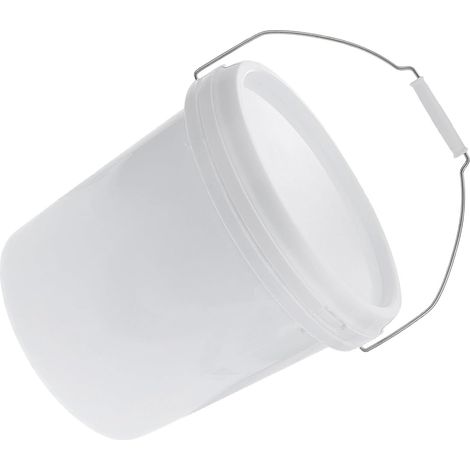 Seau en Plastique Blanc de 5l avec Poignée et Couvercle, Récipient Portable pour Peinture ou Nourriture Animale, Pêche (1/5)