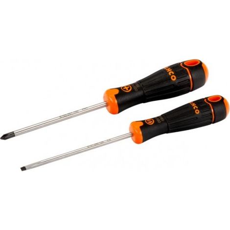 BAHCO - Jeu de tournevis BahcoFit avec poignée en caoutchouc - 2 pcs