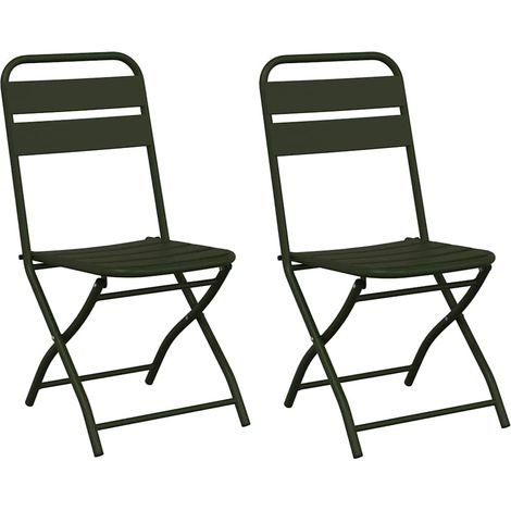 Maison Exclusive - Sedia Pieghevole da Giardino 2 pcs Verde 42 x 52 x 82cm