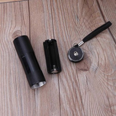 Lampe torche détecteur de billets UV à lumière violette 9 LED avec code anti-contrefaçon (1/4)