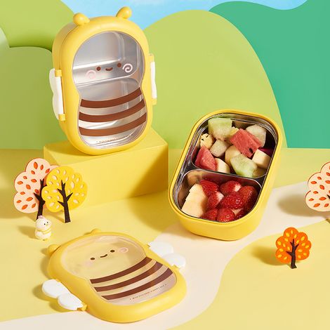 Boîte repas en acier inoxydable 22.5x16x8 cm, gamelle étanche pour déjeuner et en-cas, idéale pour école et bureau (1/5)