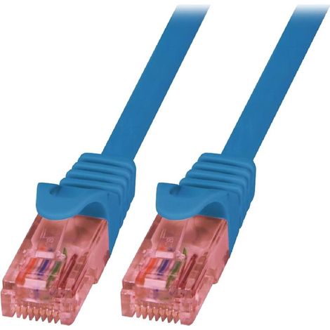 Cable reseau RJ45 male U-UTP Cat 6 bleu- 1.5m