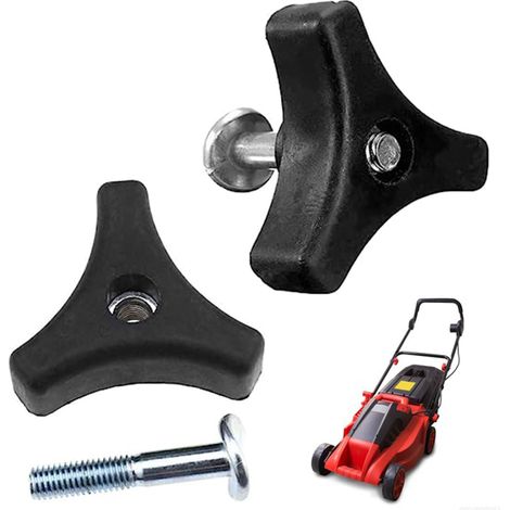 2 pcs Poignée de Tondeuse,Vis de Poignée Triangulaire pour Tondeuse à Gazon,Boulon de Poignée de Tondeuse à Gazon,Tondeuse à Gazon Accessoires,Boulon pour Tondeuse à Gazon (1/5)