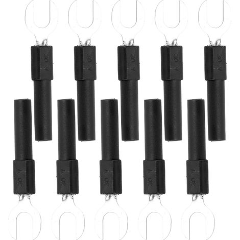 Connecteur électrique Y type 6mm laiton, lot de 10, cosse fourche 4mm, fiche banane 30V-60V DC max 10A, noir (1/5)