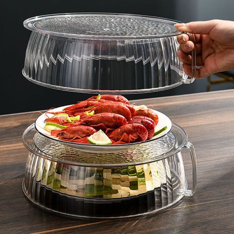 Lebensmittelabdeckung, isolierende Lebensmittelabdeckung für Zuhause, Fliegengitter, dreilagige multifunktionale runde Lebensmittelabdeckung, dick, staubdicht und aschedicht (1/5)