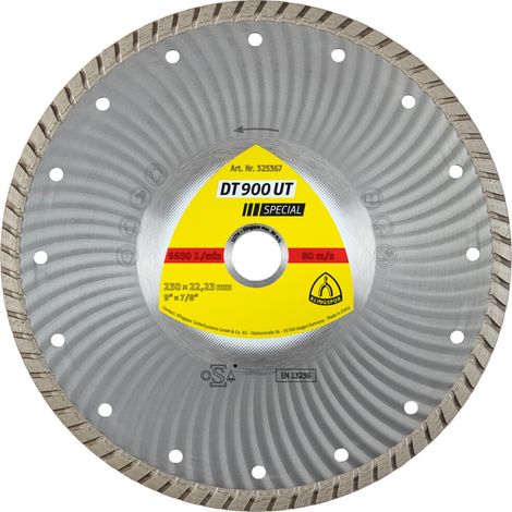 KLINGSPOR Diamanttrennscheibe DT 900 UT Special, 230 x 22,23 (1/4)