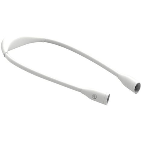 Lampe de lecture LED rechargeable, modèle tour de cou, réglable à 360 degrés, lampe de chevet, blanche. (1/5)