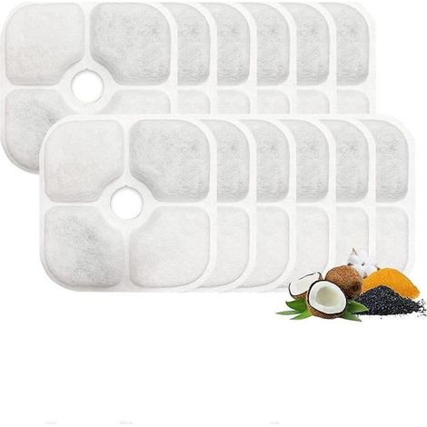 Filtre Fontaine Eau Chat 12 Filtres Filtre Fontaine Eau Chat Compatible avec Trois Couche Système De Filtration pour Fontaine à Eau (1/4)