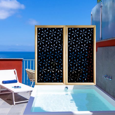 DAISY - Modules décoratifs en bois et PVC - Dimension : 47x94 cm - Couleur : noir